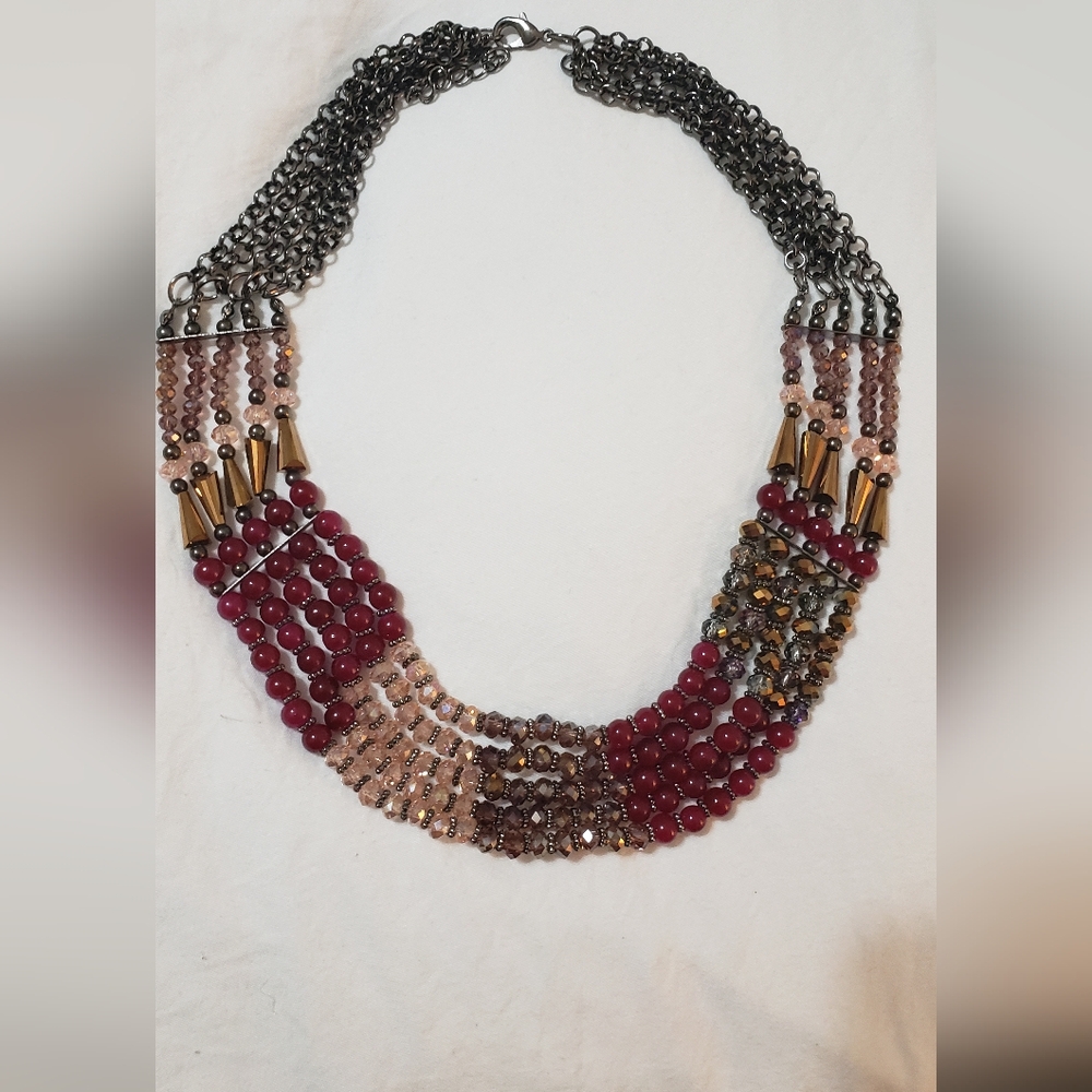 Elegant Multi-Strand Beaded Necklace